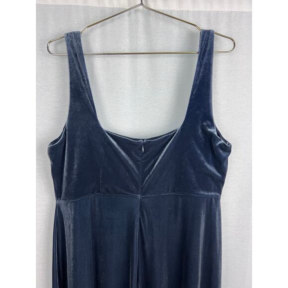 Birdy Grey Dress Alex Velvet Maxi Gown Steel Blue Bridesmaid Formal Wedding - Picture 6 of 9